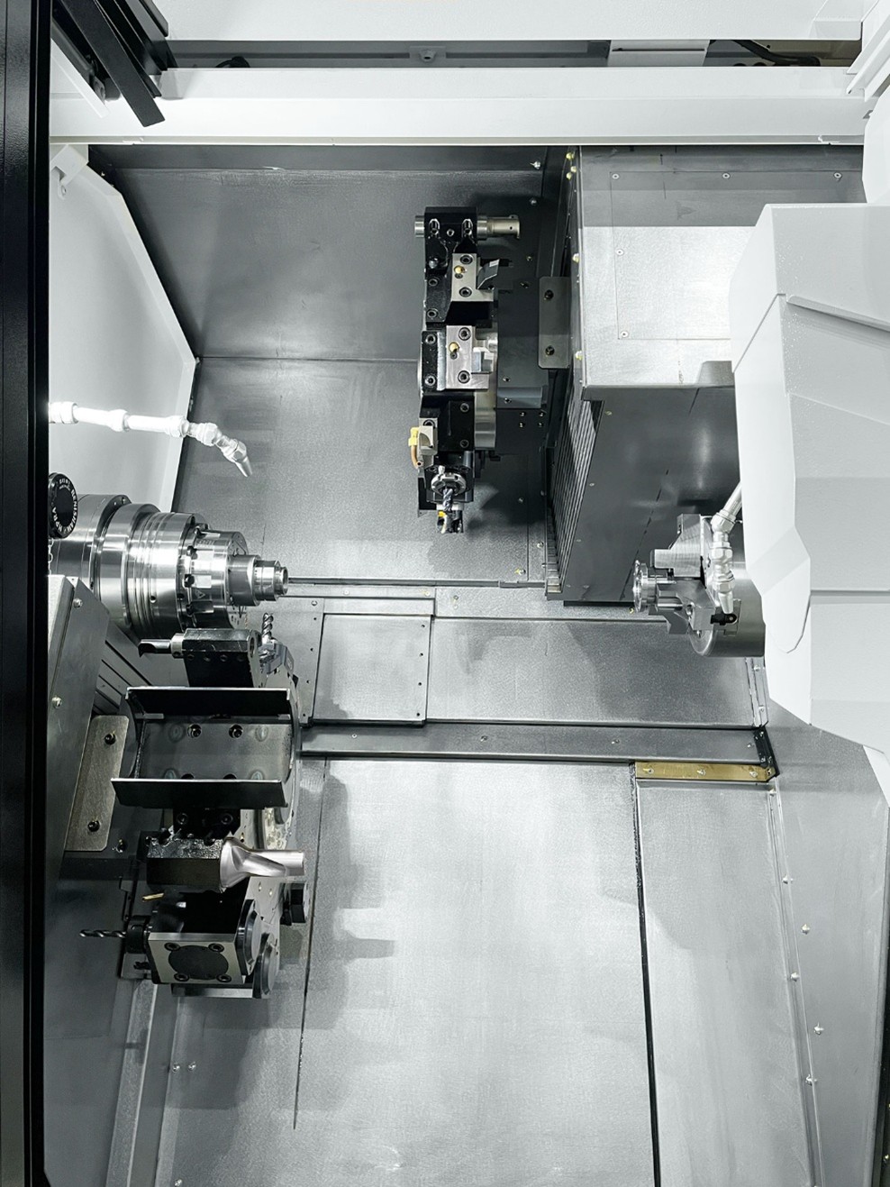 Kết cấu đa nhiệm với hai trục chính đối xứng và bôi trơn mỡ