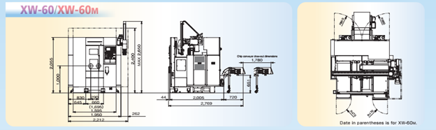 Bản vẽ máy tiện CNC Takamaz XW-60 và XW-60M