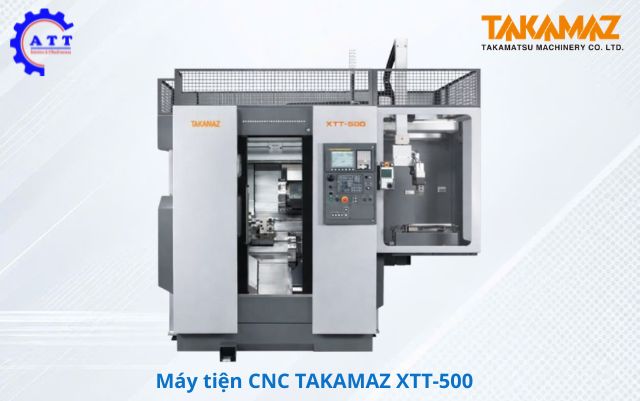 M&aacute;y tiện CNC Takamaz XTT-500 c&oacute; cấu h&igrave;nh 1 trục ch&iacute;nh, 2 đ&agrave;i dao