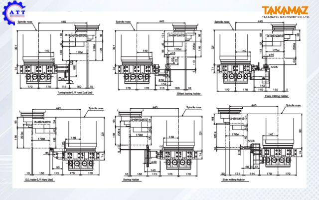 Bản vẽ h&agrave;nh tr&igrave;nh m&aacute;y tiện CNC Takamaz XW-130M