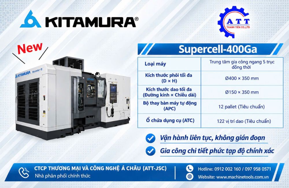 SUPERCELL-400G&alpha; - thế hệ m&aacute;y trung t&acirc;m gia c&ocirc;ng ngang 5 trục đồng thời mới ra mắt 2026